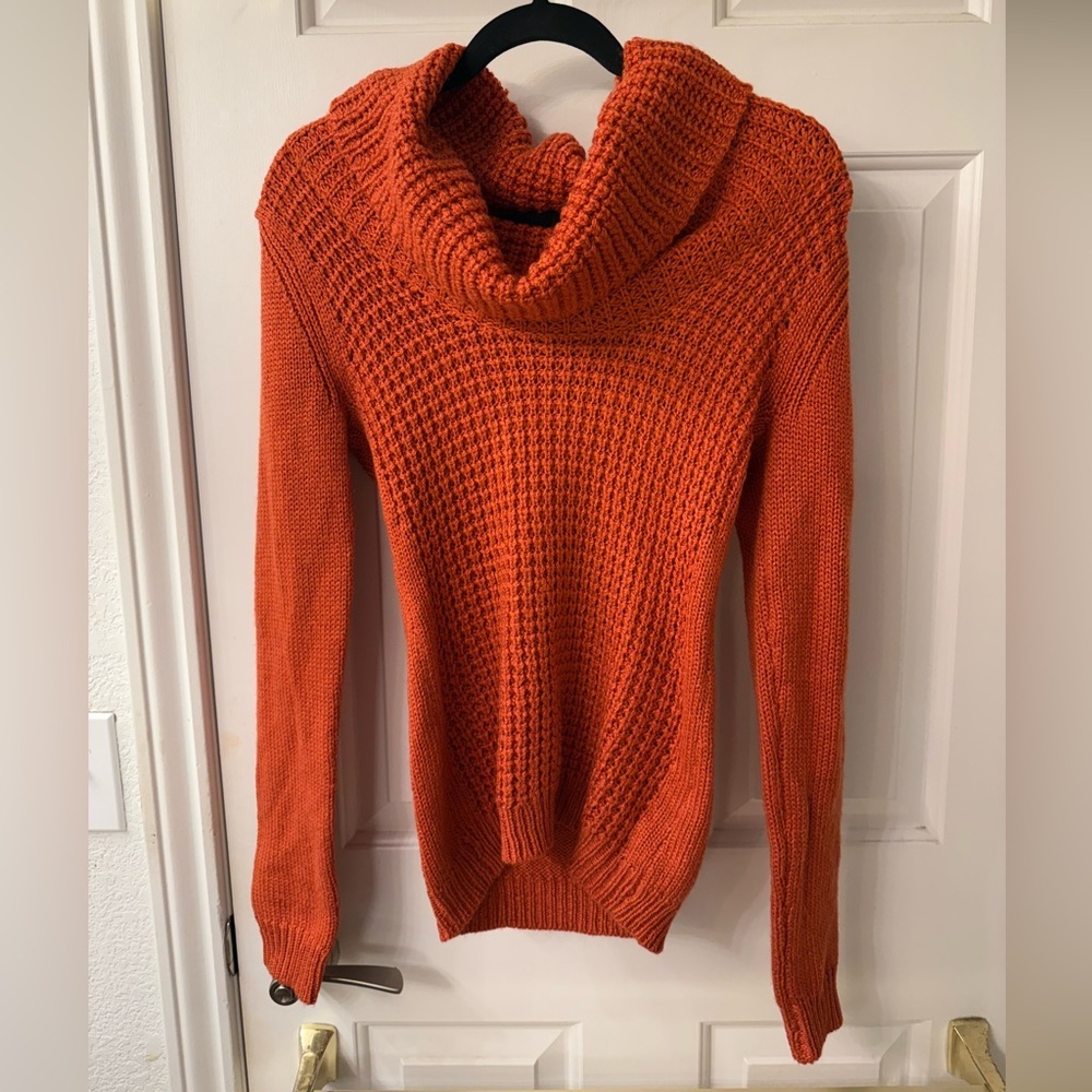 Angel Of The North Orange Cowl Neck Sweater